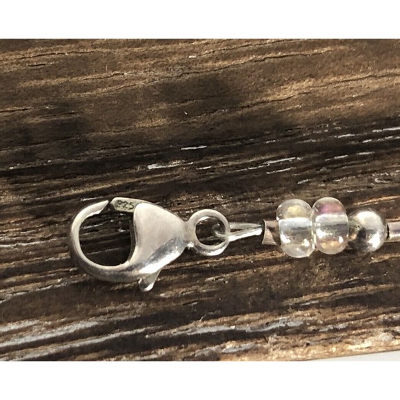 Vintage Artisan 925 Sterling Silver Art Glass Bead Necklace - Picture 8 of 8